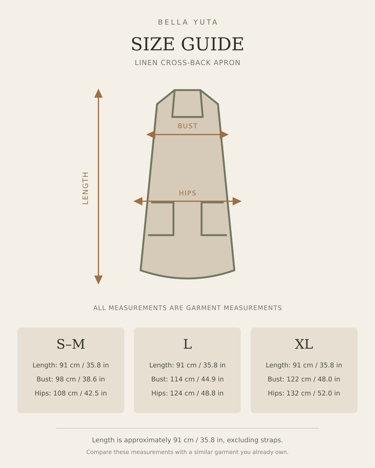 Linen Cross-Back Kitchen Apron