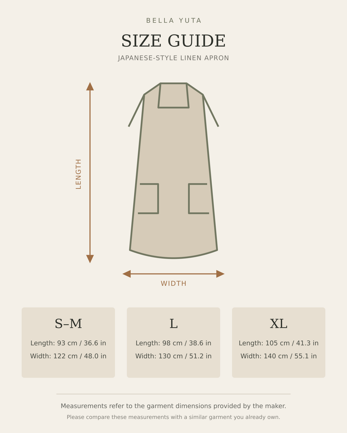 Japanese-Style Linen Kitchen Apron