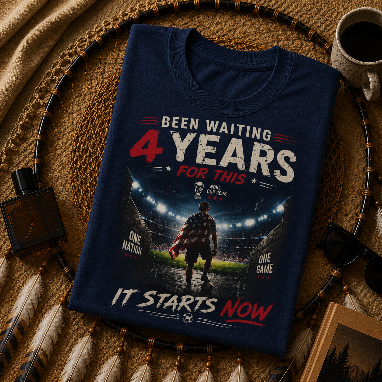 Been Waiting 4 Years Shirt World Cup 2026 USA Soccer Tee It Starts Now Football Fan Gift Patriotic Graphic Tee