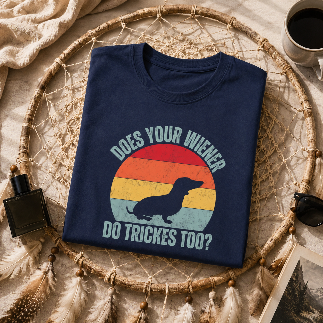 Funny Dachshund Wiener Dog Shirt, Retro Sausage Dog Graphic Tee, Does Your Wiener Do Tricks Too Shirt, Vintage Unisex Gift