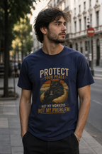 Protect Your Peace Funny Cat Tee Introvert Gift Mental Health Graphic Shirt