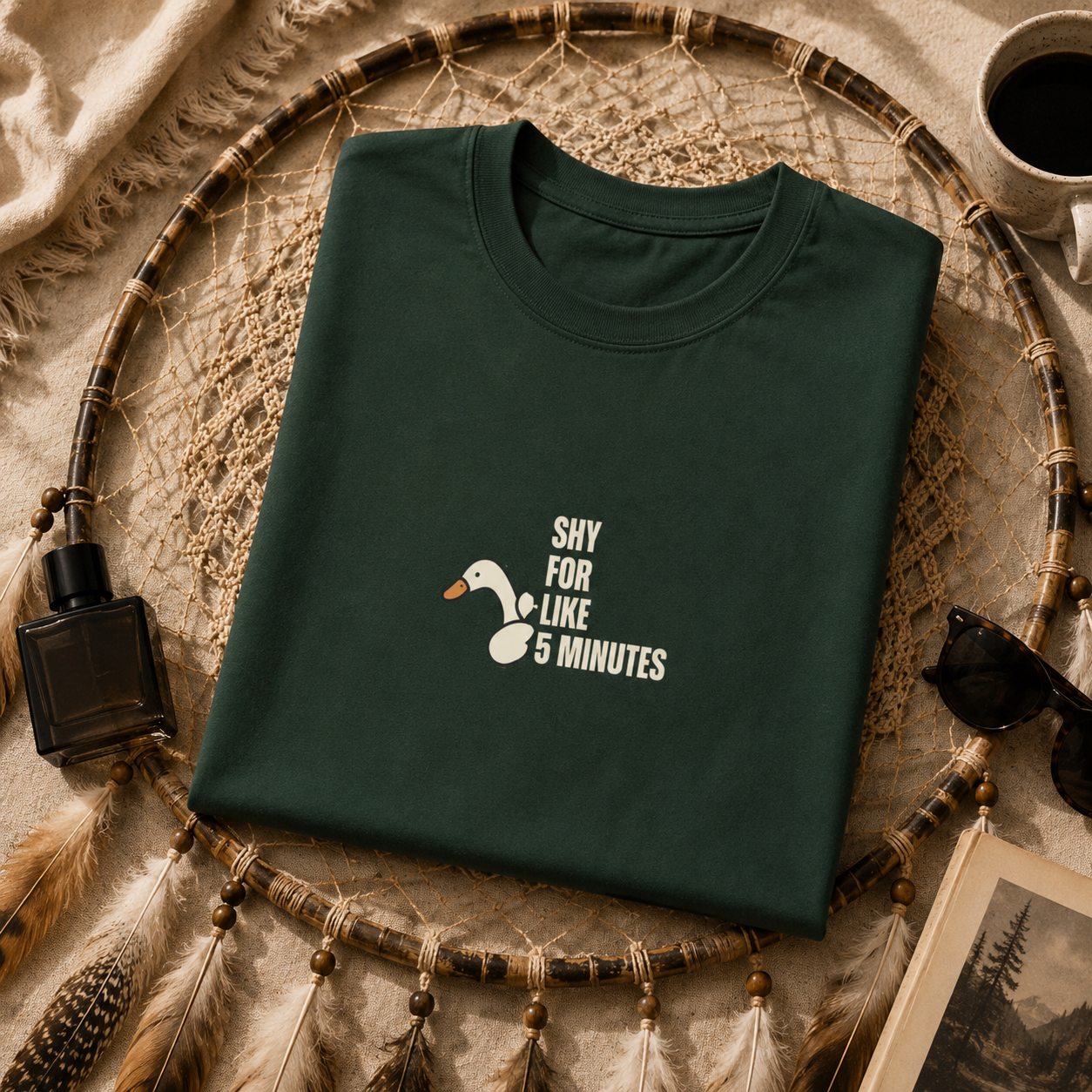 Shy For Like 5 Minutes Goose Graphic Tee, Introvert Humor Shirt, Funny Social Anxiety Aesthetic, Cute Minimalist Unisex Gift