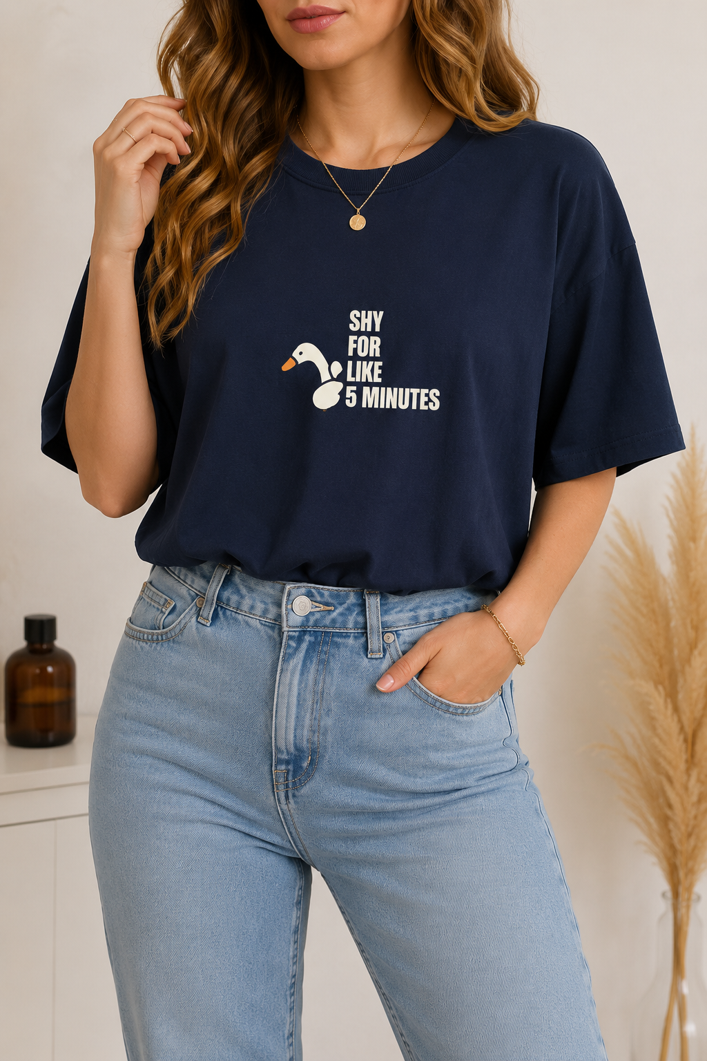 Shy For Like 5 Minutes Goose Graphic Tee, Introvert Humor Shirt, Funny Social Anxiety Aesthetic, Cute Minimalist Unisex Gift