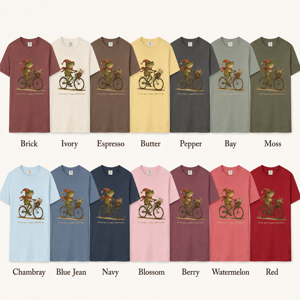 Frog Riding Bicycle Shirt, Cottagecore Whimsical Animal Graphic Tee