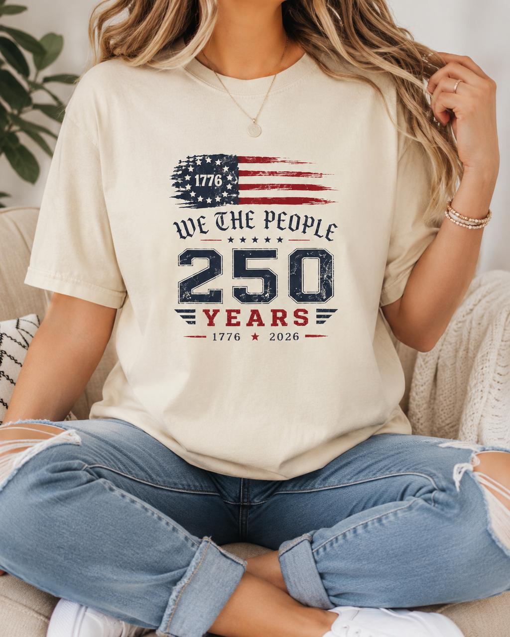 We The People 250 Years Shirt, Vintage USA Flag Tee, Patriotic America Pride T-Shirt