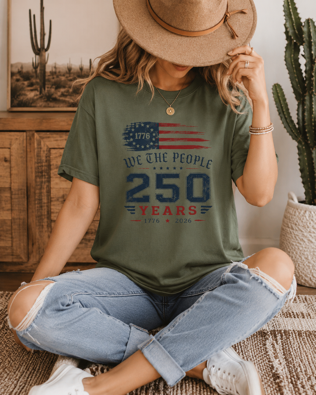 We The People 250 Years Shirt, Vintage USA Flag Tee, Patriotic America Pride T-Shirt