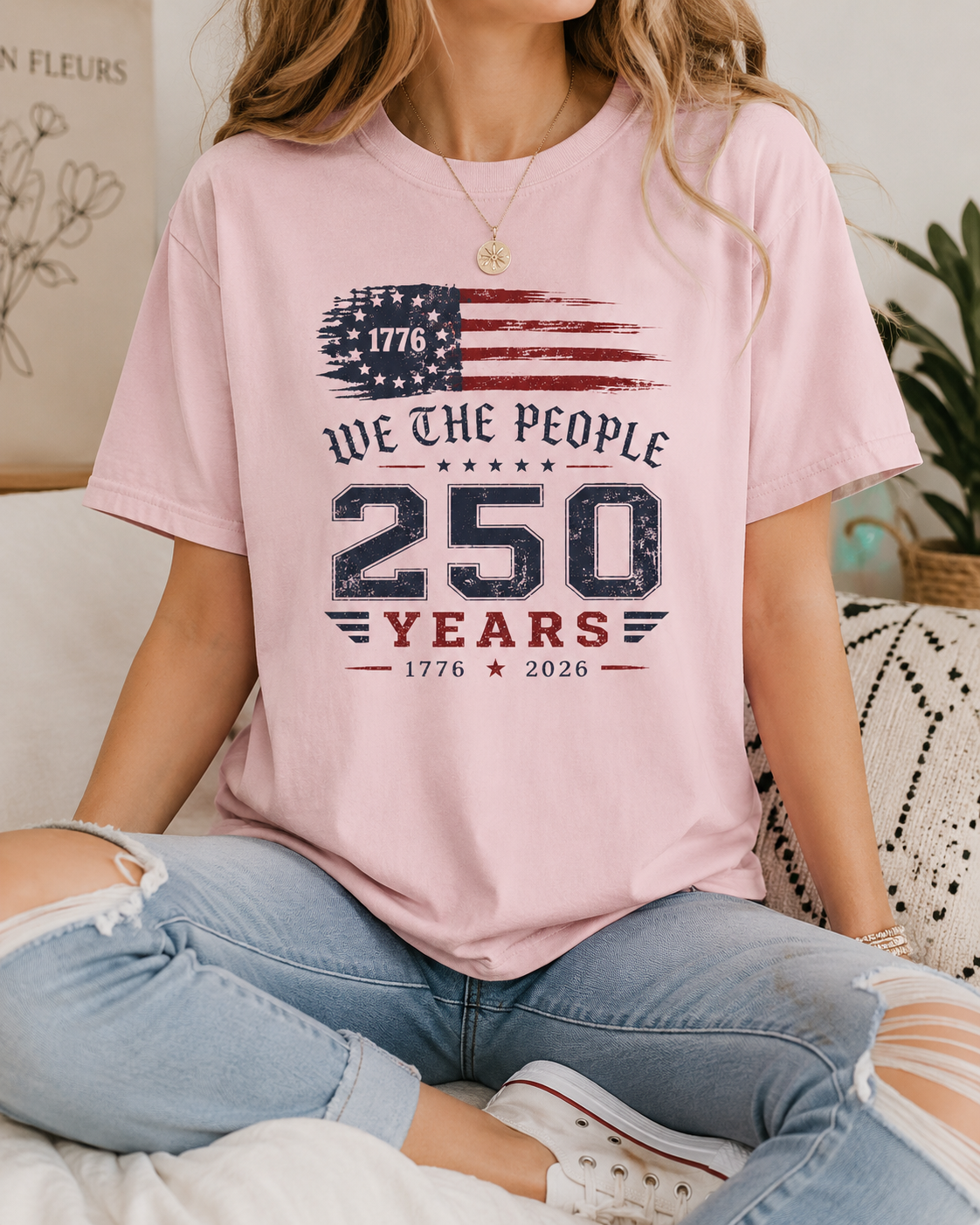 We The People 250 Years Shirt, Vintage USA Flag Tee, Patriotic America Pride T-Shirt