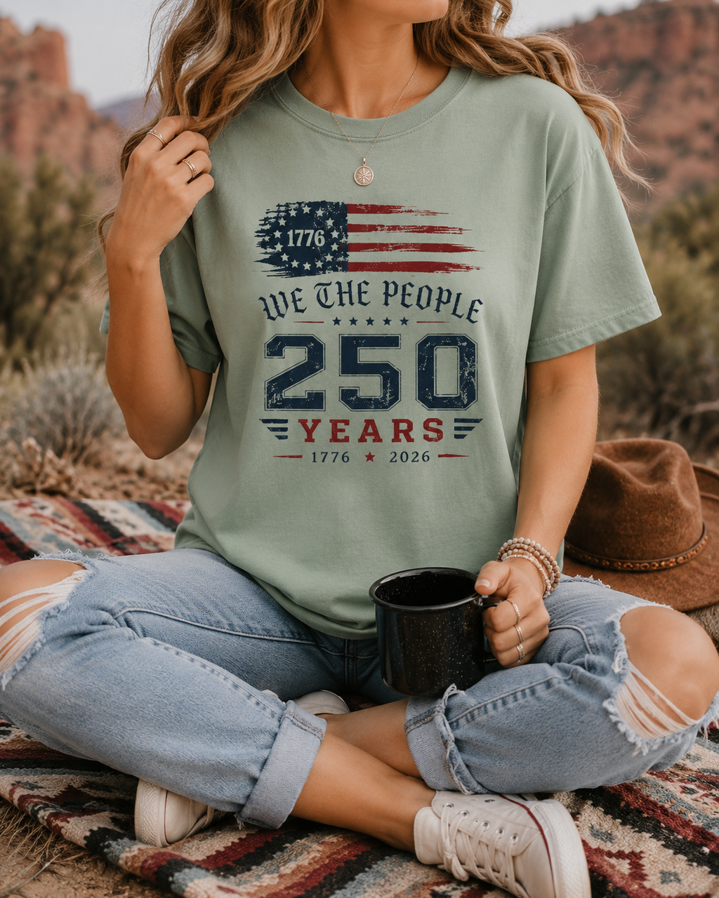 We The People 250 Years Shirt, Vintage USA Flag Tee, Patriotic America Pride T-Shirt