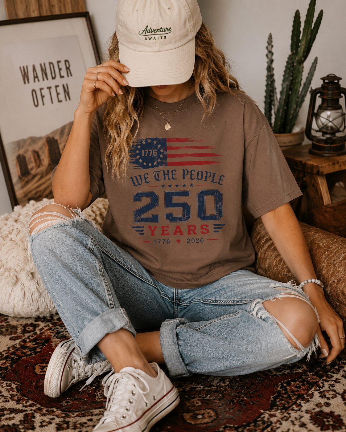 We The People 250 Years Shirt, Vintage USA Flag Tee, Patriotic America Pride T-Shirt