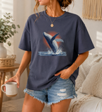 Humpback Whale Shirt, Ocean Sunrise Graphic Tee, Comfort Colors Marine Wildlife Top