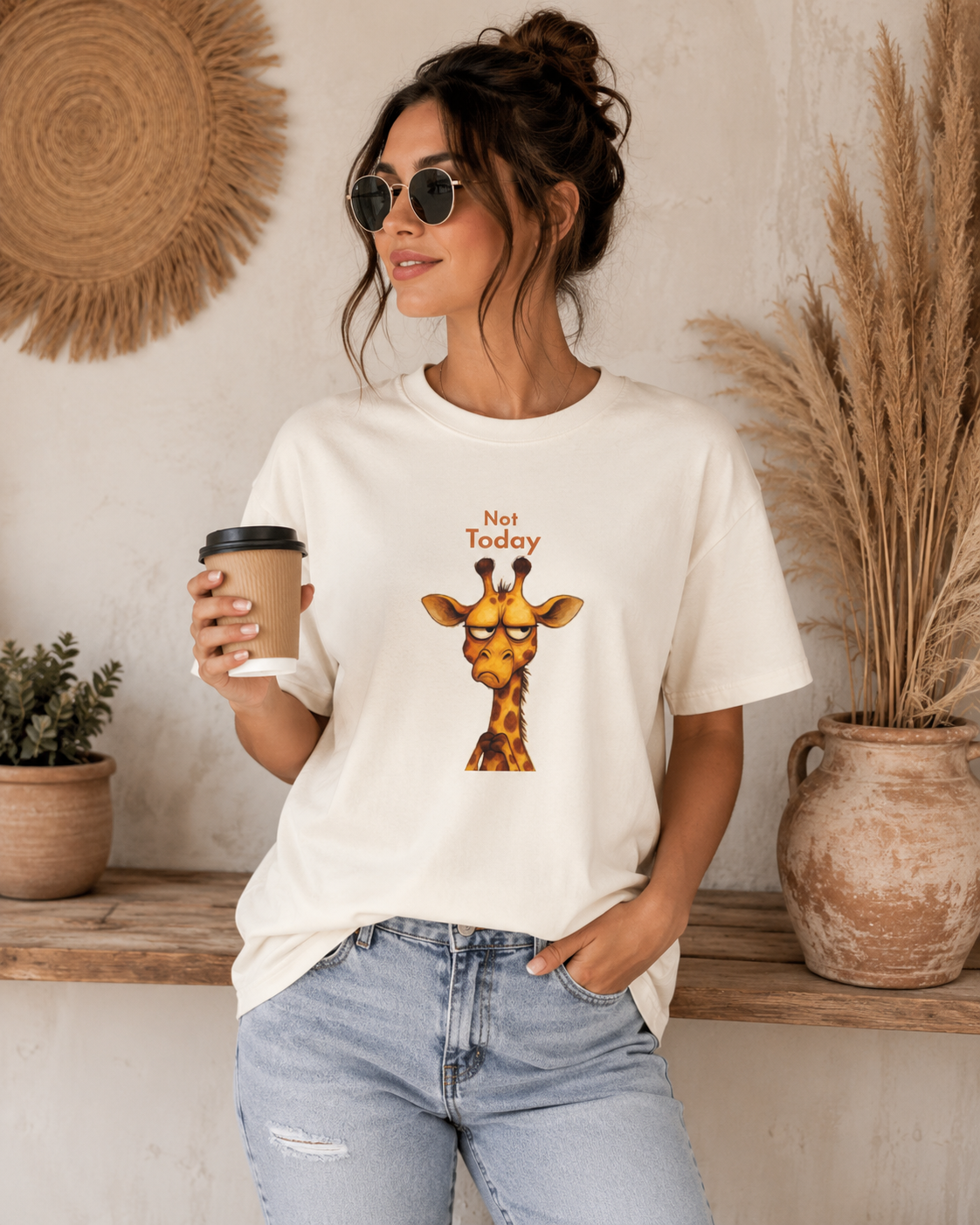 Not Today Giraffe Shirt, Funny Animal Tee, Introvert Humor Gift