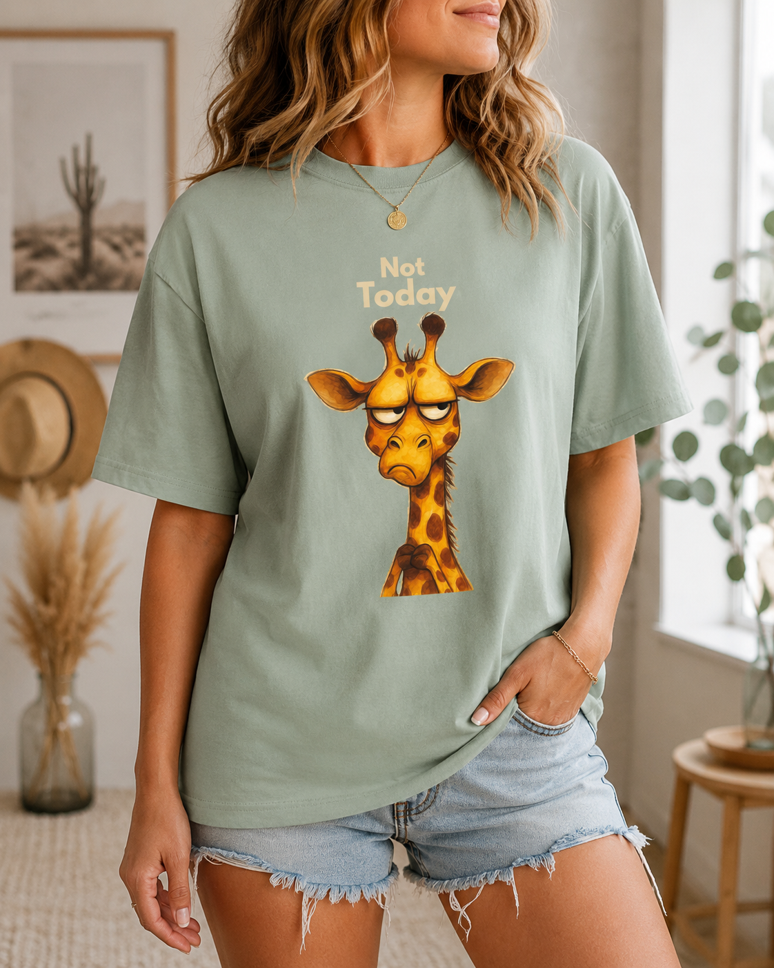 Not Today Giraffe Shirt, Funny Animal Tee, Introvert Humor Gift