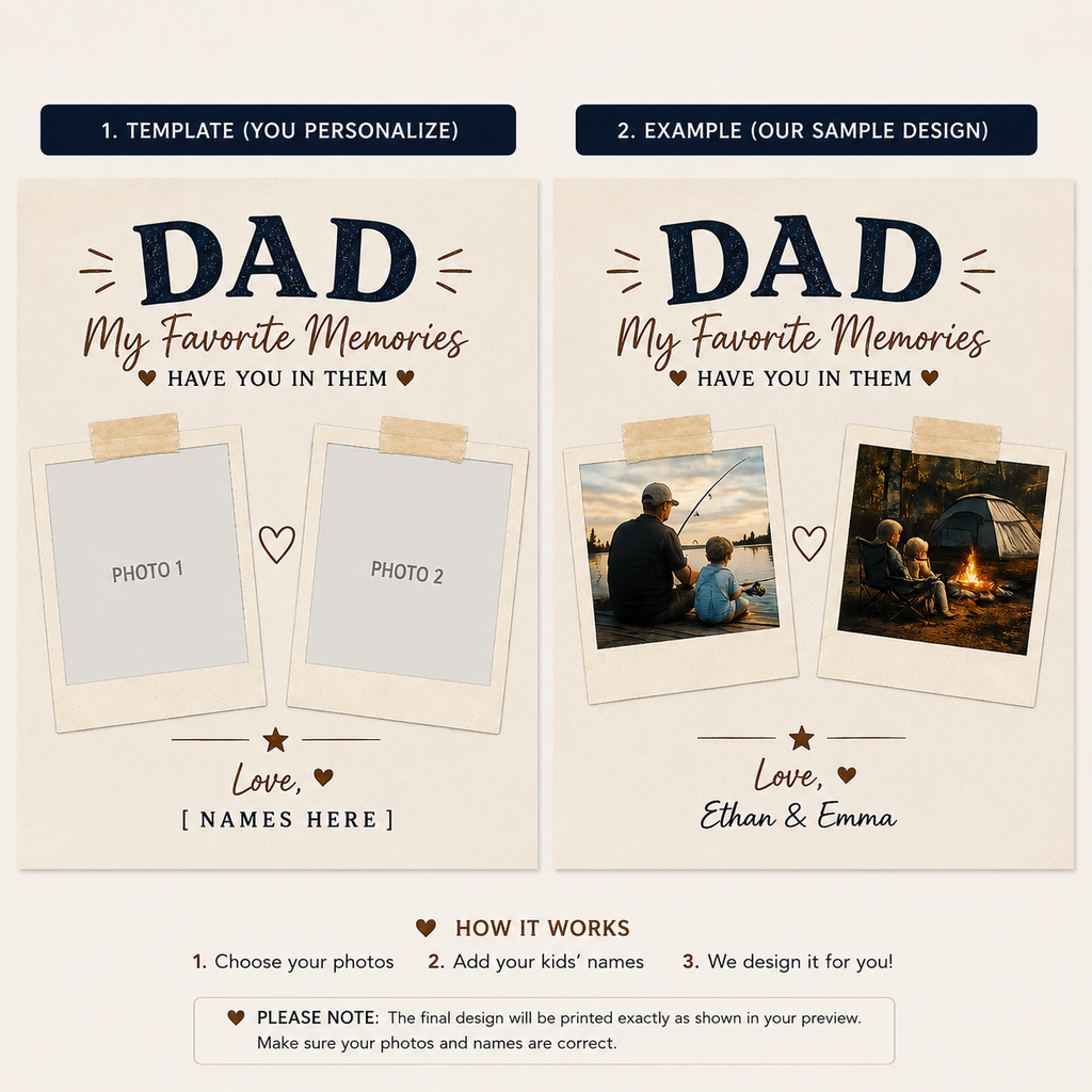 Custom Dad Photo Shirt, Personalized Memories Gift, Comfort Colors 1717 T-Shirt