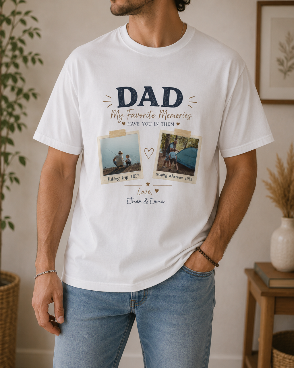 Custom Dad Photo Shirt, Personalized Memories Gift, Comfort Colors 1717 T-Shirt