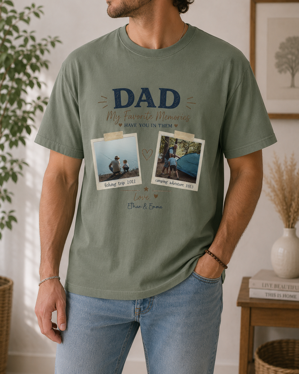 Custom Dad Photo Shirt, Personalized Memories Gift, Comfort Colors 1717 T-Shirt