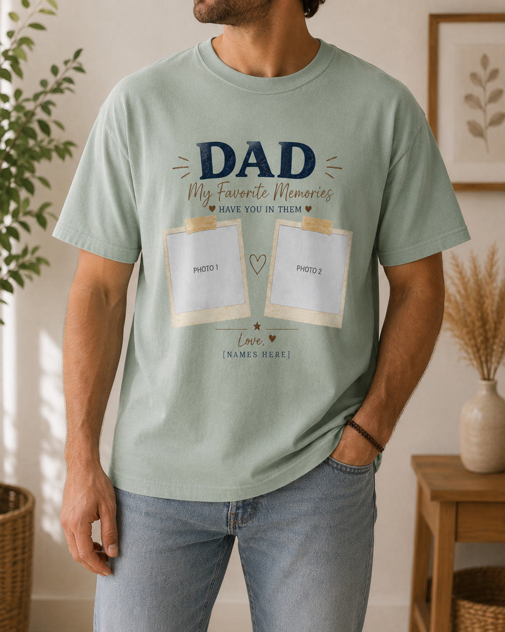 Custom Dad Photo Shirt, Personalized Memories Gift, Comfort Colors 1717 T-Shirt