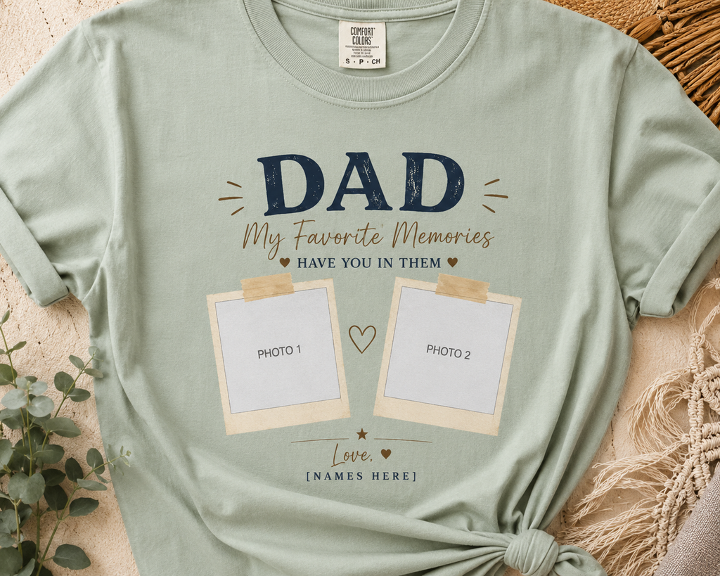 Custom Dad Photo Shirt, Personalized Memories Gift, Comfort Colors 1717 T-Shirt