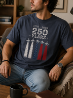 America 250 Years Patriotic Tee, 1776-2026 Distressed USA Pride Shirt