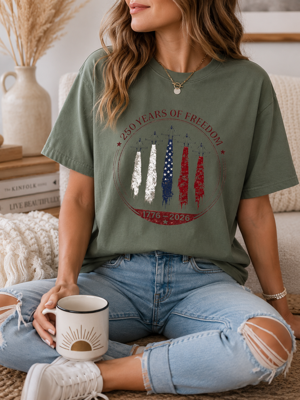 America 250 Years Patriotic Tee, 1776-2026 Distressed USA Pride Shirt