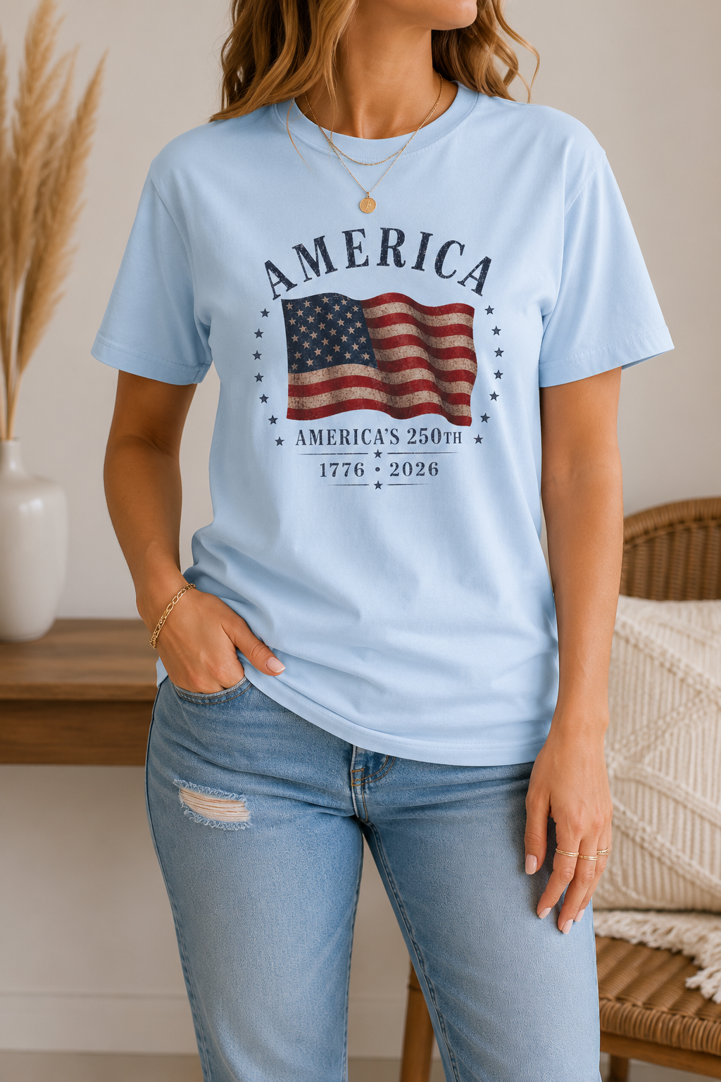 America 250th Anniversary Shirt, Vintage Flag Tee, Patriotic 1776-2026 Comfort Colors