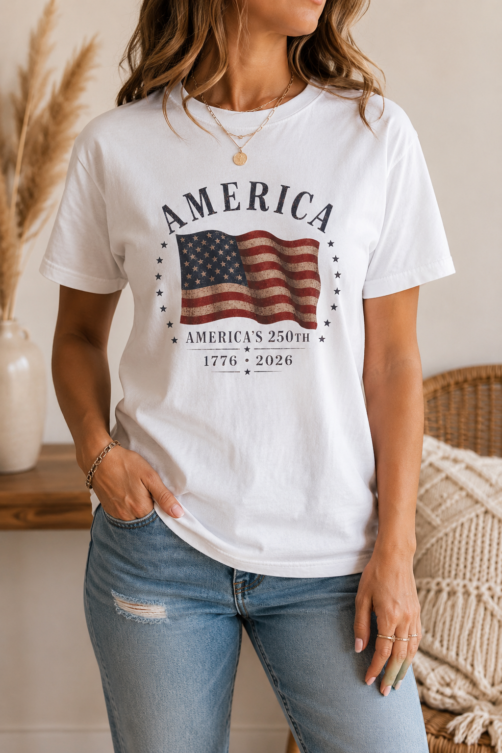 America 250th Anniversary Shirt, Vintage Flag Tee, Patriotic 1776-2026 Comfort Colors