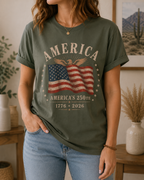 America 250th Anniversary Shirt, Patriotic American Flag Comfort Colors Tee