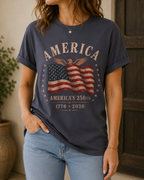 America 250th Anniversary Shirt, Patriotic American Flag Comfort Colors Tee