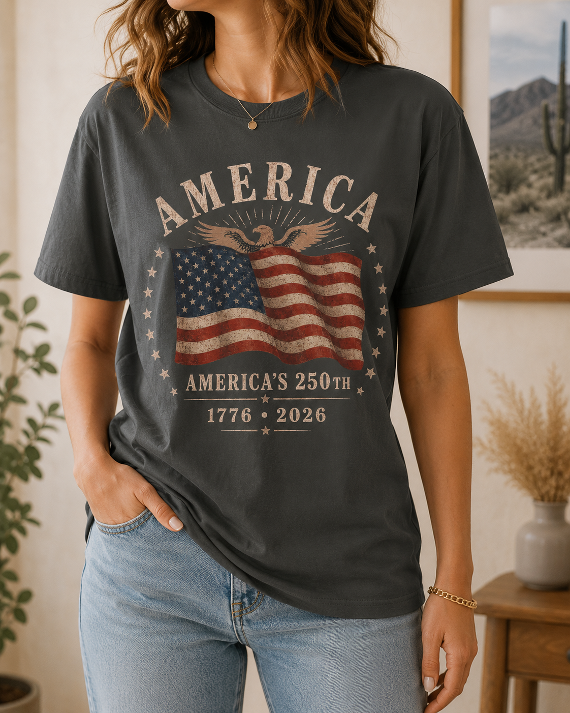 America 250th Anniversary Shirt, Patriotic American Flag Comfort Colors Tee