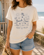 Personalized Beach Crew Shirt, Custom Family Vacation Tee, Seaside Reunion T-Shirt