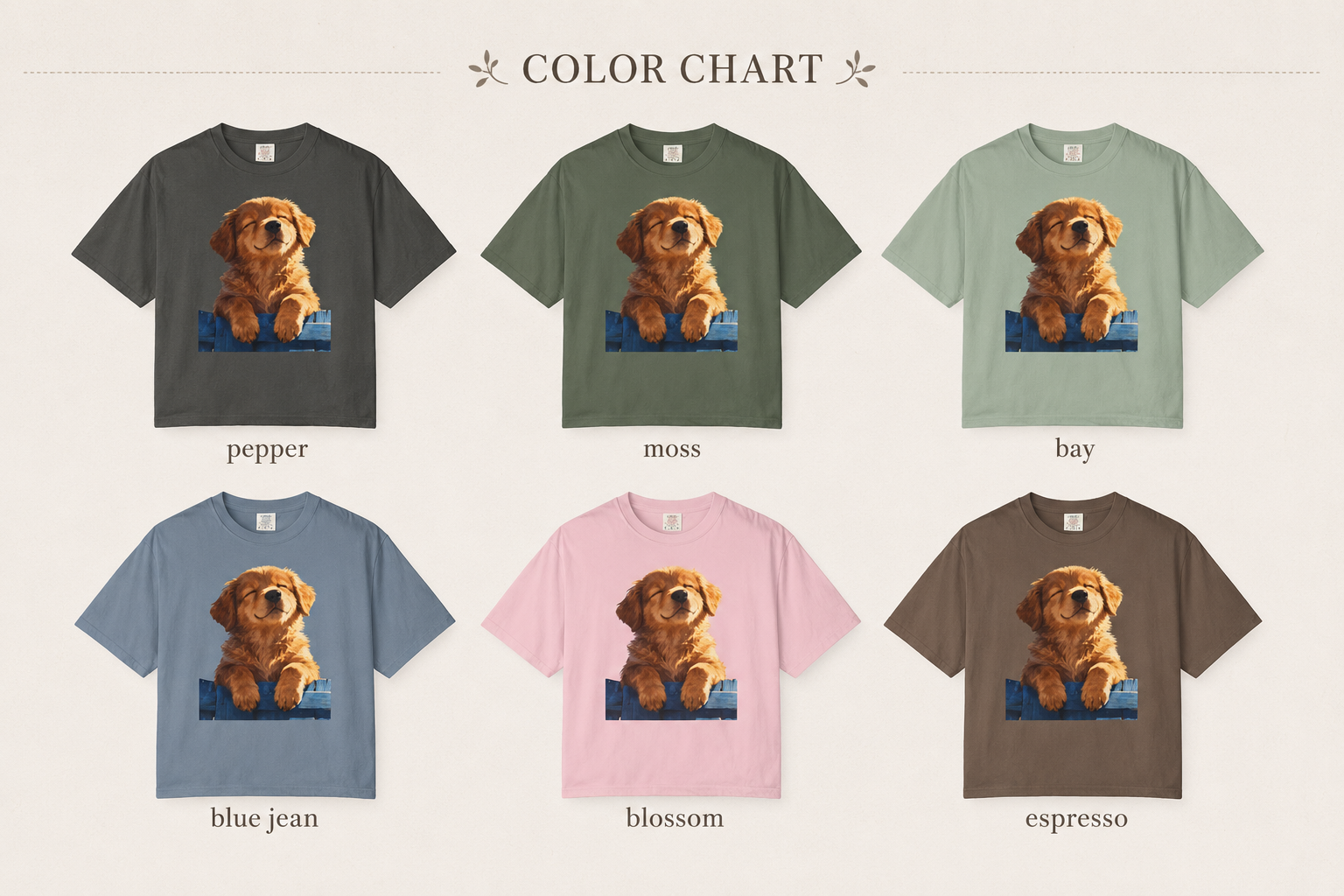 Golden Retriever Puppy T-Shirt, Smiling Dog Lover Tee, Comfort Colors Pet Mom Graphic