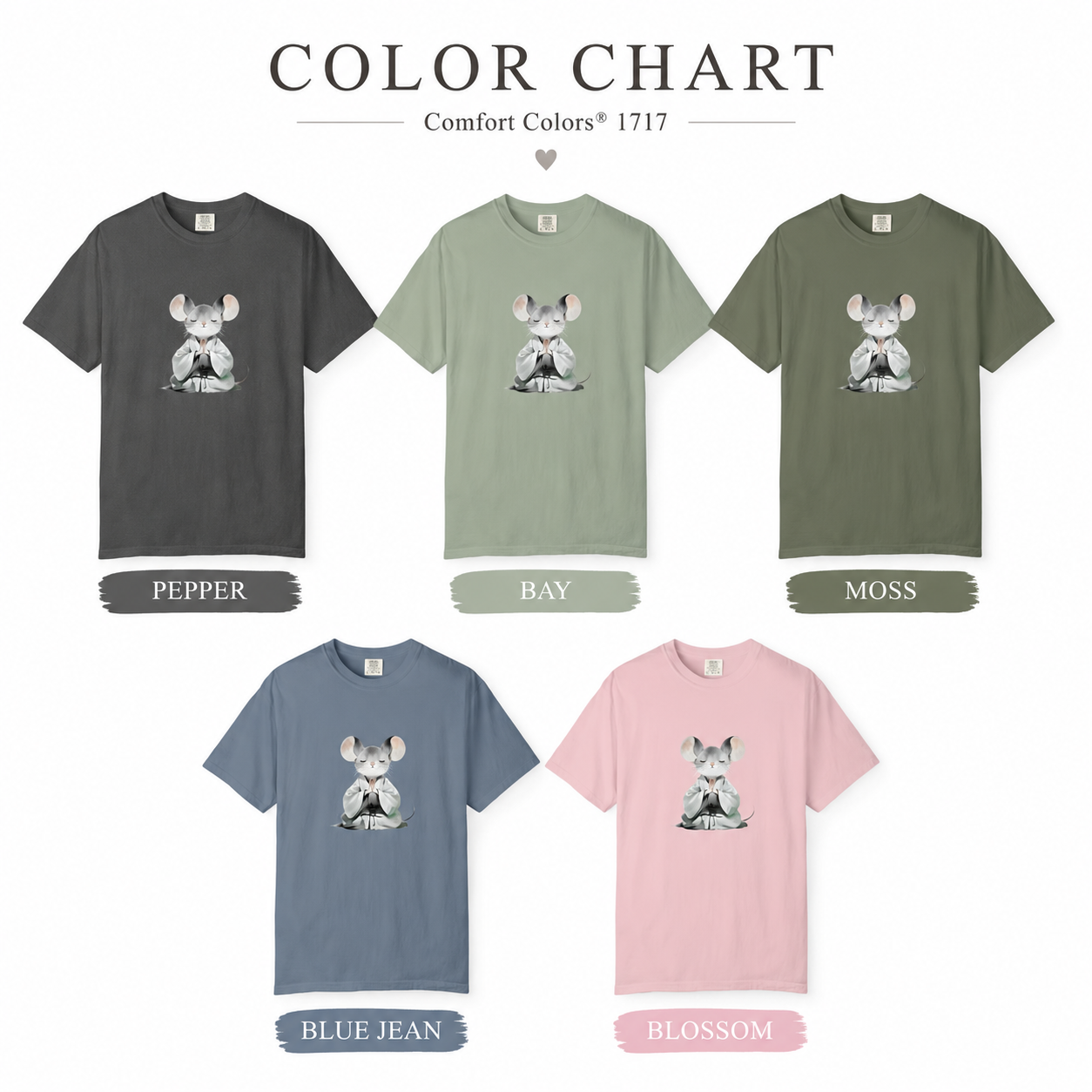Meditating Mouse Shirt, Zen Animal Tee, Mindfulness Graphic, Cottagecore Top