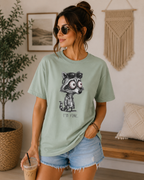 I'm Fine Raccoon Shirt, Funny Sarcastic Tee, Anxiety Humor Gift