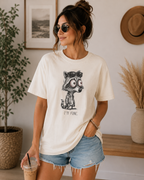 I'm Fine Raccoon Shirt, Funny Sarcastic Tee, Anxiety Humor Gift