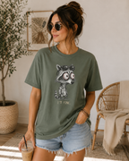 I'm Fine Raccoon Shirt, Funny Sarcastic Tee, Anxiety Humor Gift