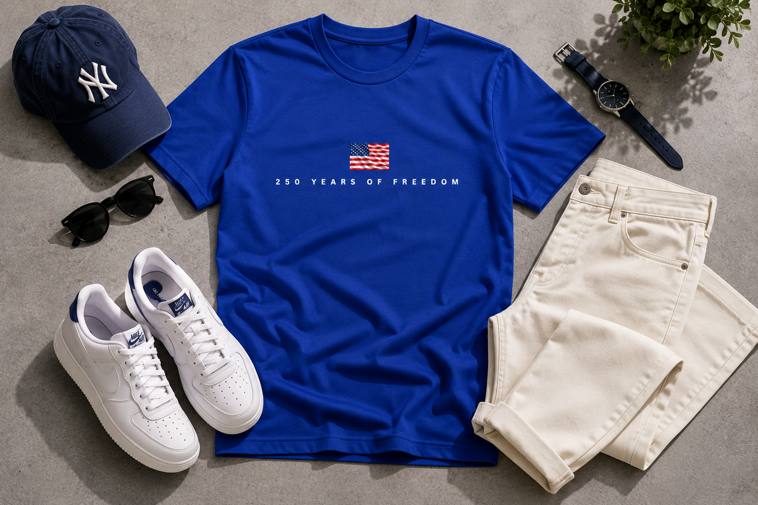 Minimalist American Flag 250 Years Freedom Tee, Patriotic USA Performance Shirt
