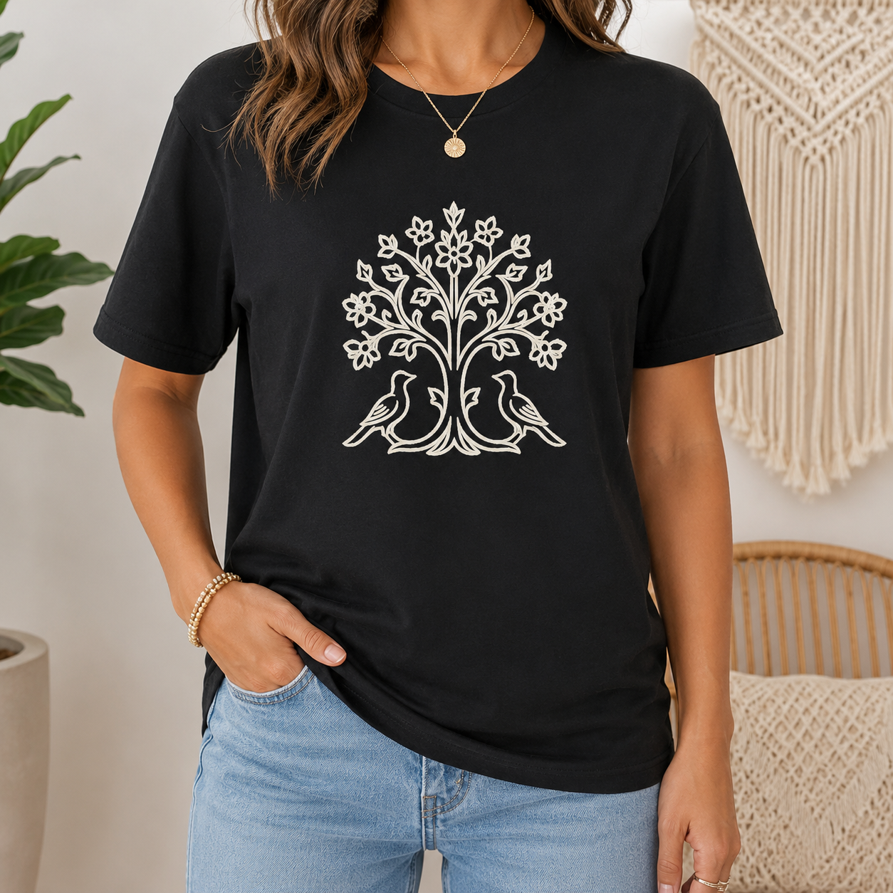 Persian Tree of Life Shirt, Ancient Symbol Tee, Iranian Heritage, Garment-Dyed Cotton