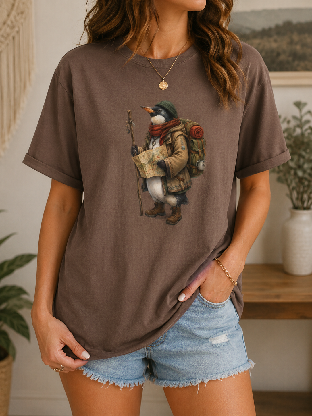Explorer Bird Comfort Colors Tee, Wanderlust Hiking Nature Shirt