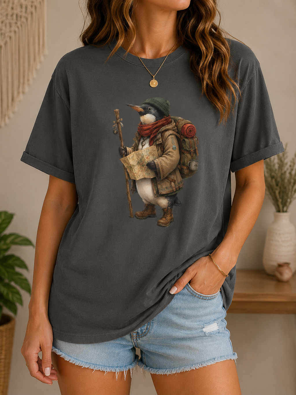 Explorer Bird Comfort Colors Tee, Wanderlust Hiking Nature Shirt