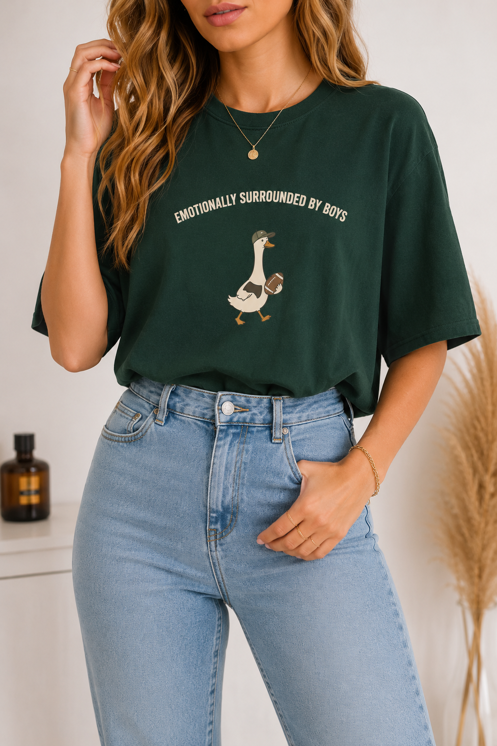 Emotionally Surrounded by Boys Goose Graphic Tee Chaotic Girl Energy Vintage Shirt Tomboy Aesthetic Oversized Gift for Her