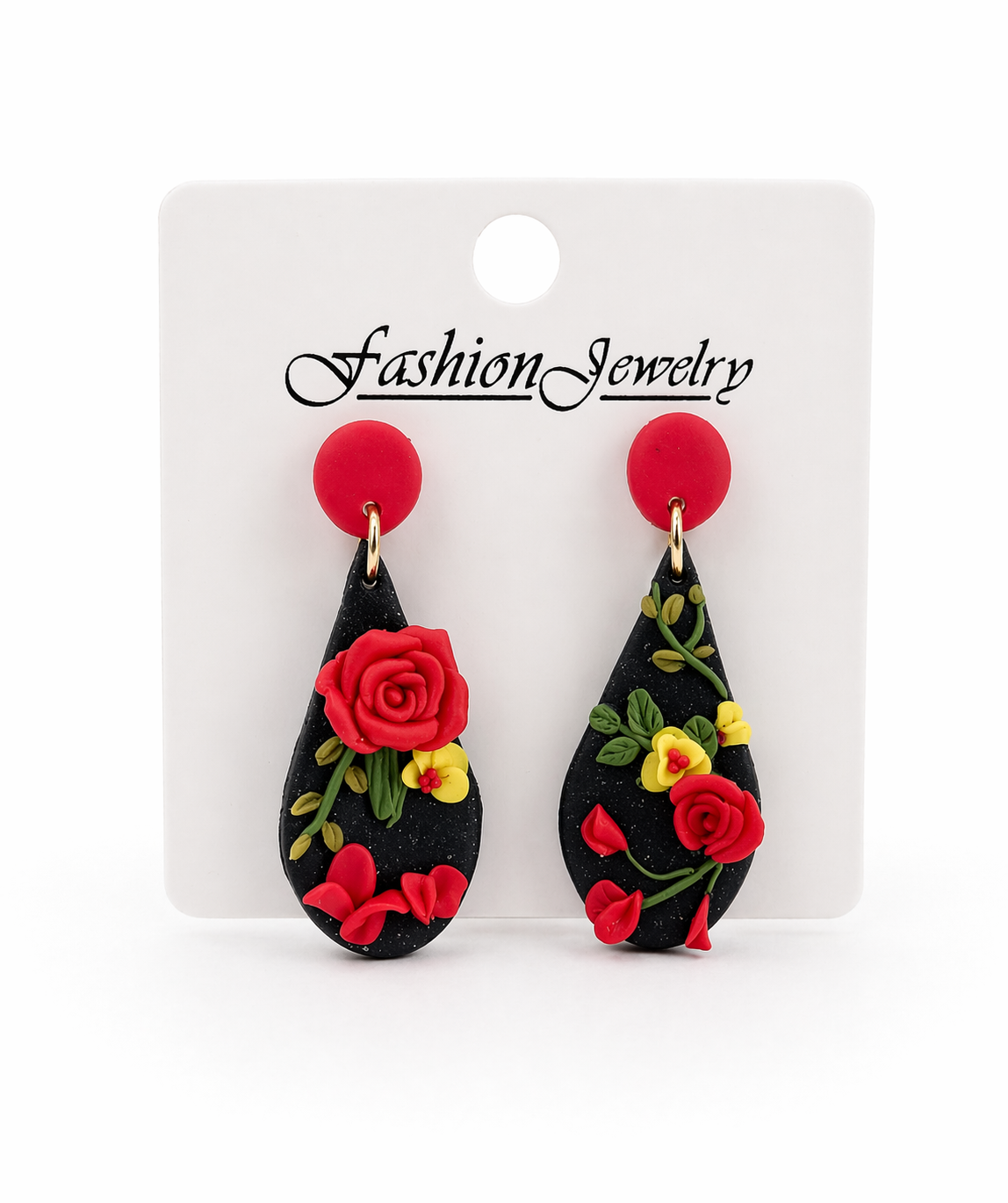Midnight Rose Drop Earrings