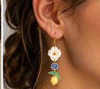 Lemon Bloom Drop Earrings
