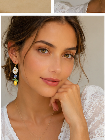 Lemon Bloom Drop Earrings