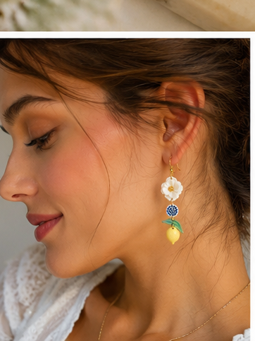 Lemon Bloom Drop Earrings