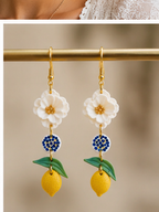 Lemon Bloom Drop Earrings